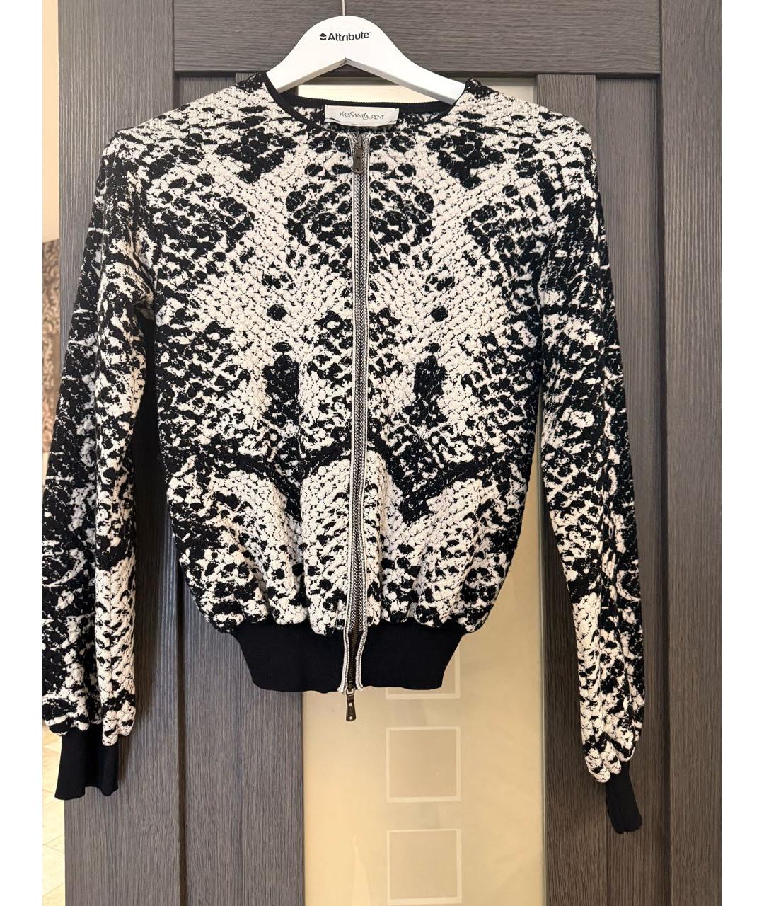 SAINT LAURENT Черный шерстяной кардиган, фото 7