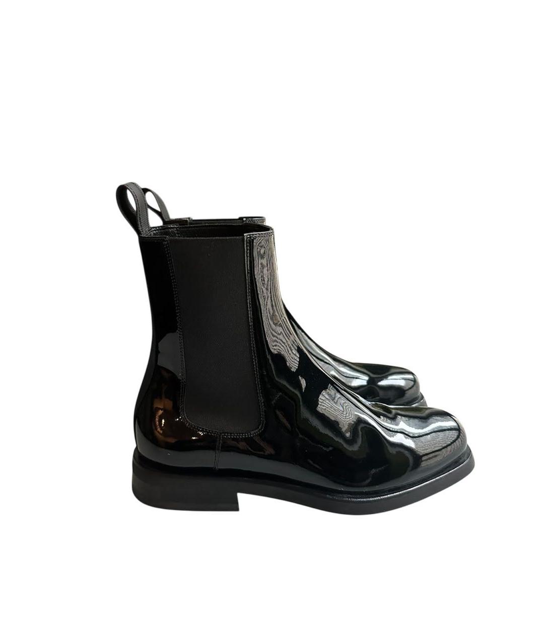 SANTONI Черные полусапоги из лакированной кожи, фото 6