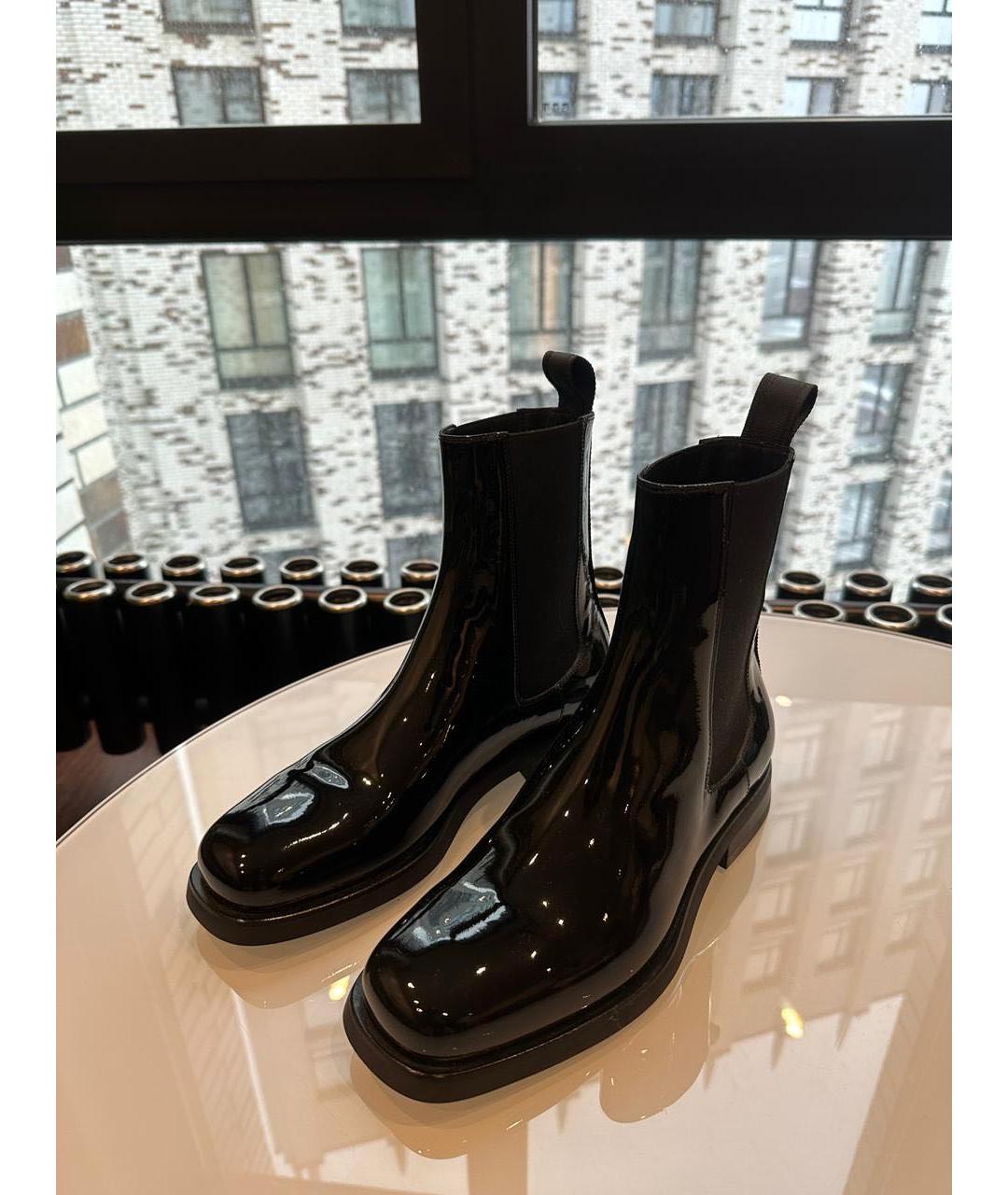 SANTONI Черные полусапоги из лакированной кожи, фото 5