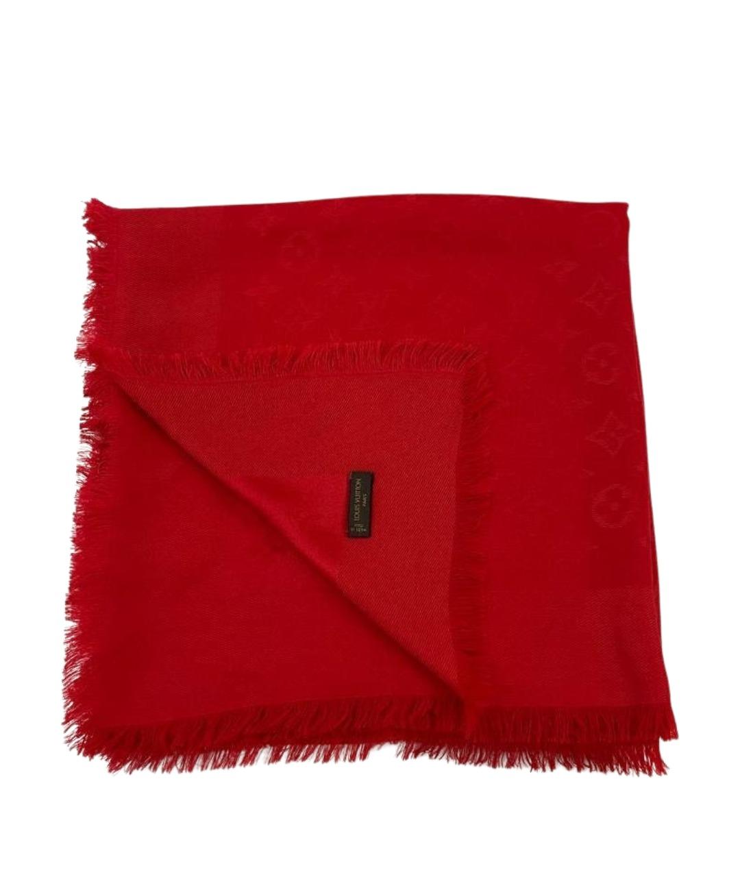 LOUIS VUITTON Красный шерстяной платок, фото 1