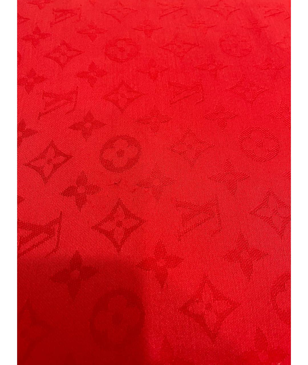 LOUIS VUITTON Красный шерстяной платок, фото 6