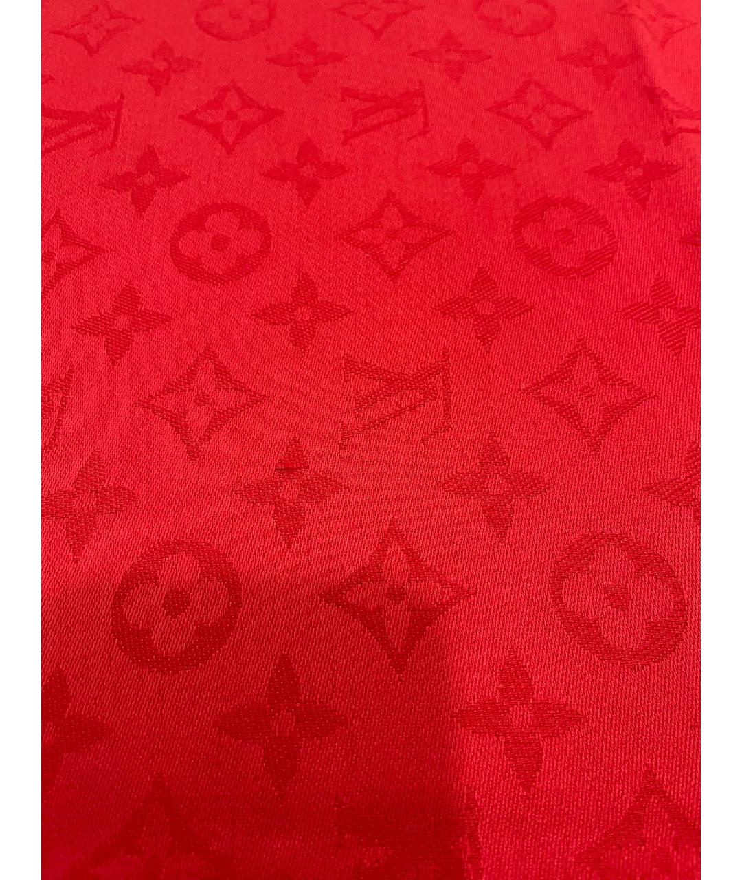 LOUIS VUITTON Красный шерстяной платок, фото 7