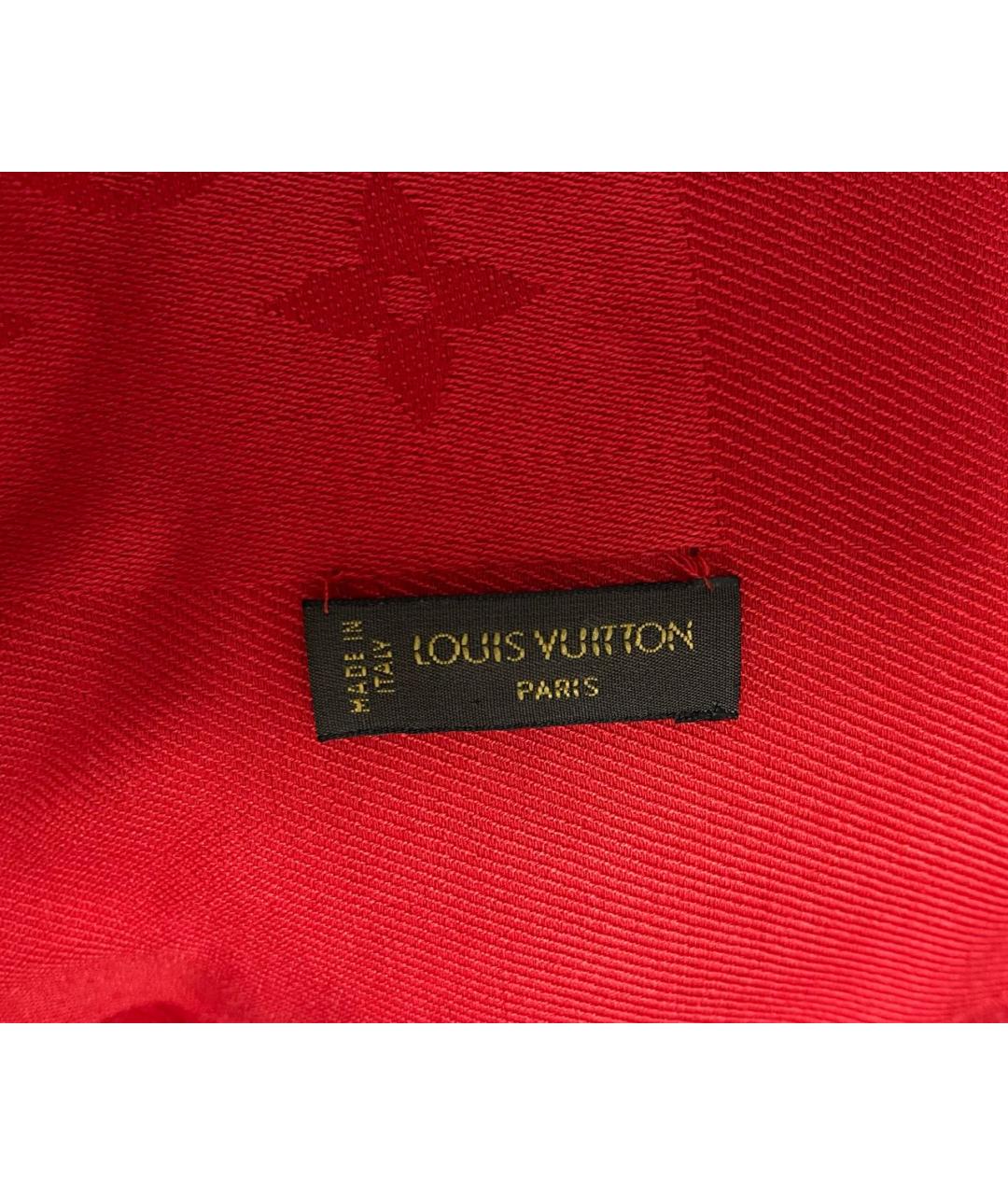 LOUIS VUITTON Красный шерстяной платок, фото 3