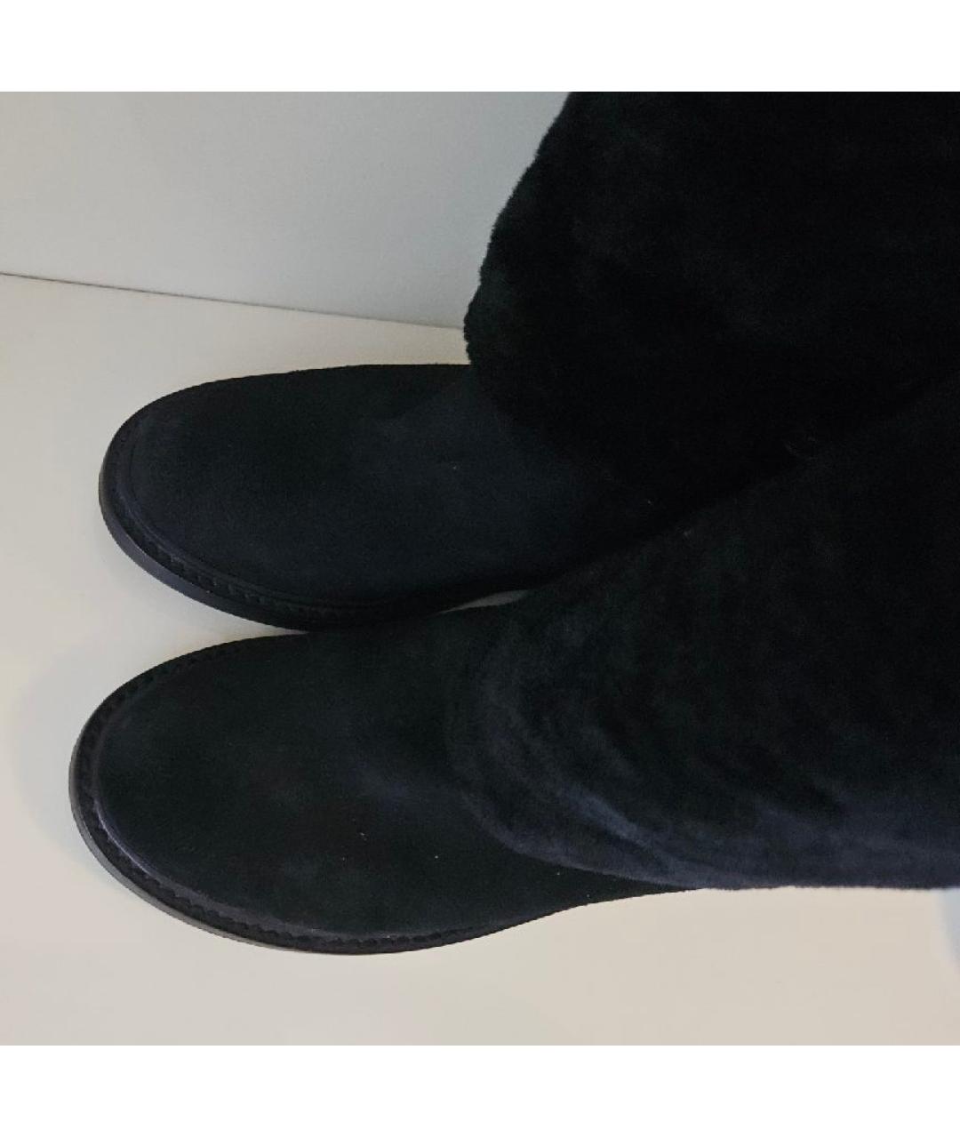 CHANEL Черные замшевые сапоги, фото 3