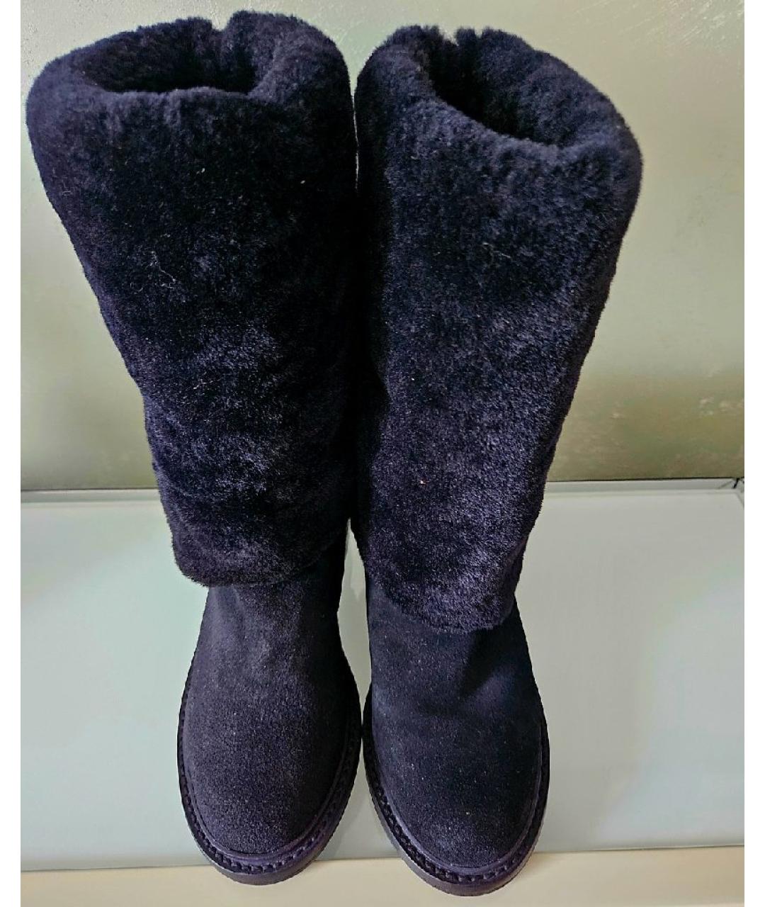 CHANEL Черные замшевые сапоги, фото 2