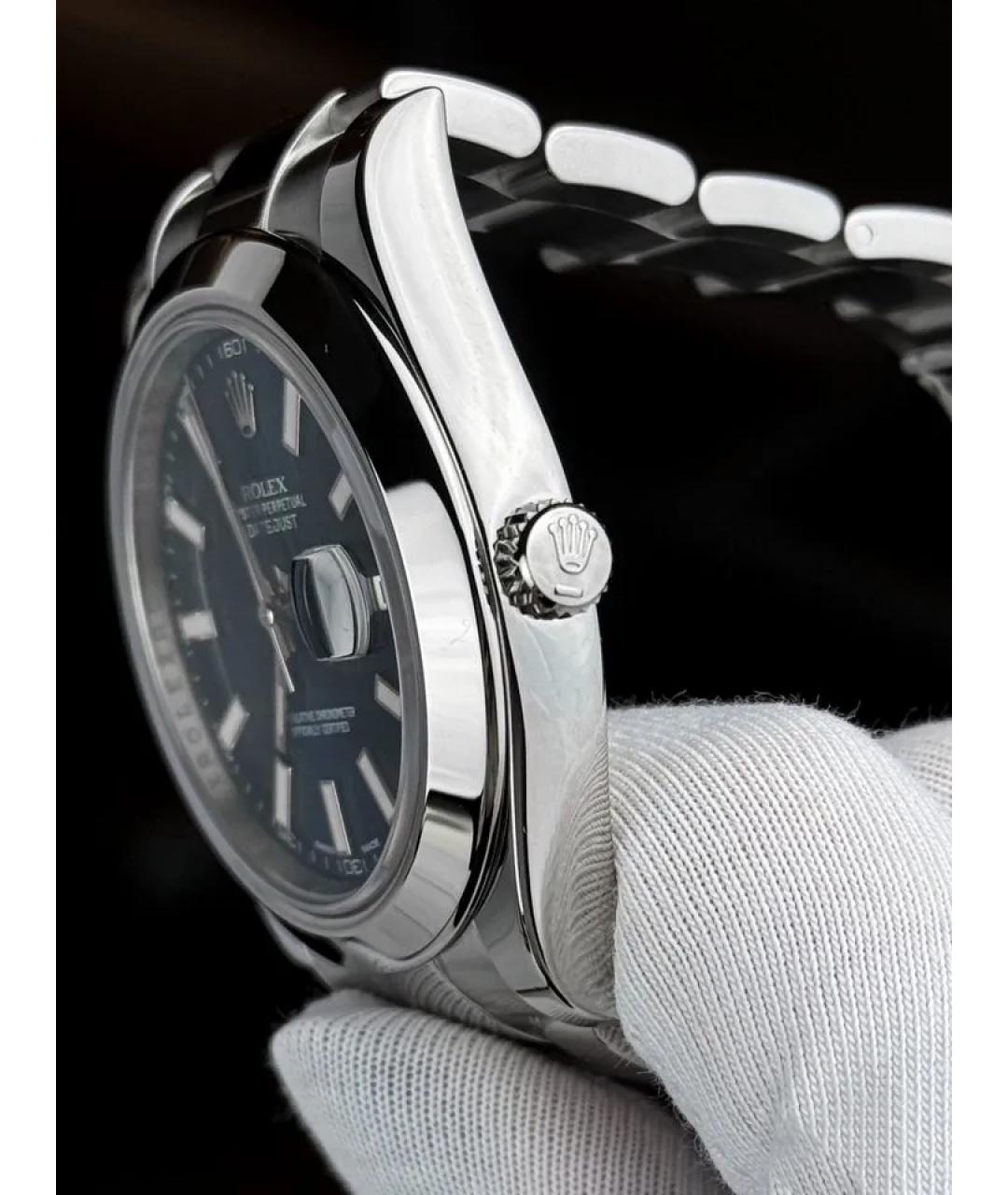 ROLEX Темно-синие металлические часы, фото 4