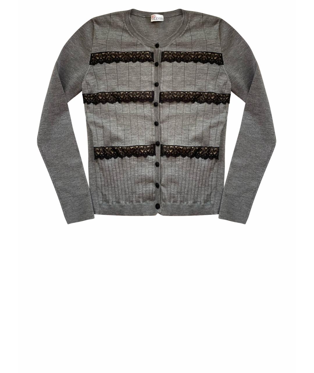 RED VALENTINO Серый шерстяной кардиган, фото 1