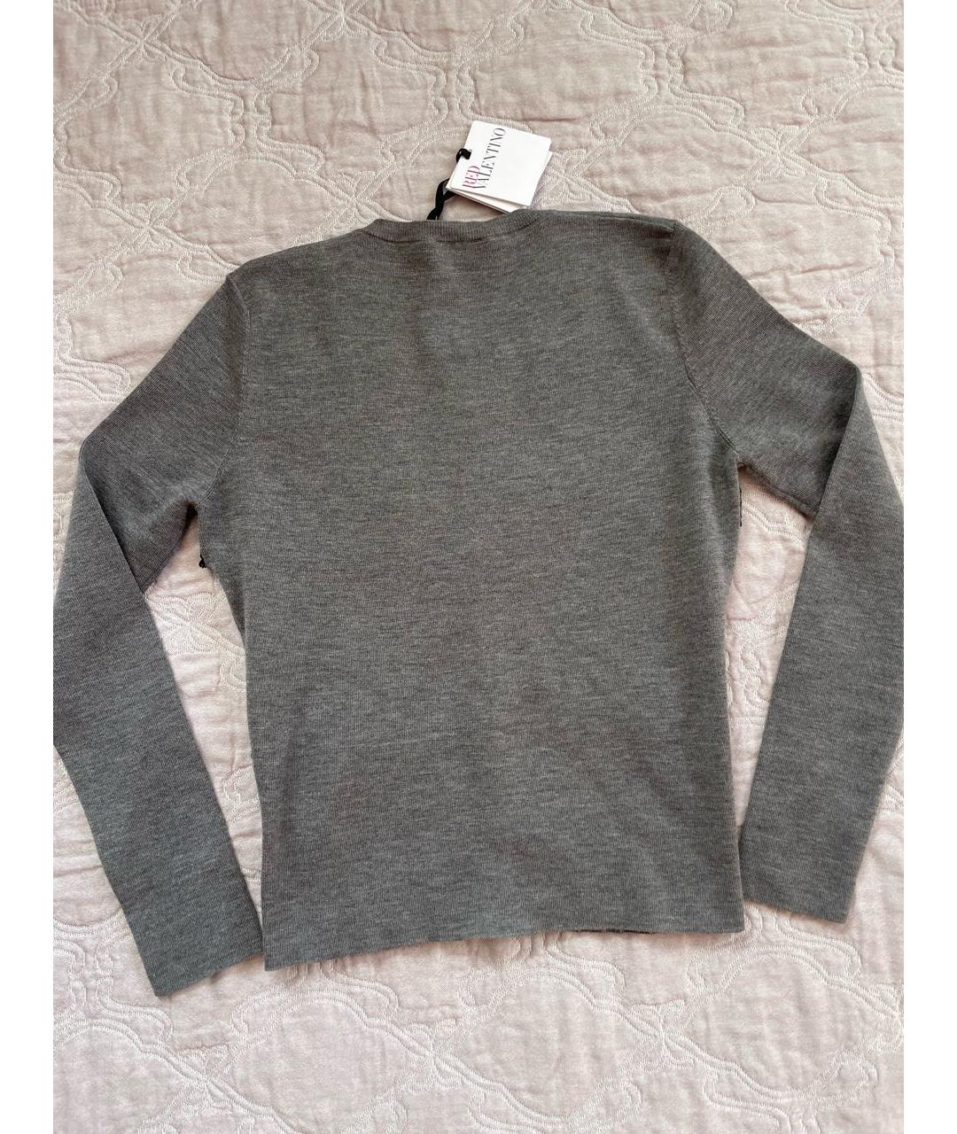 RED VALENTINO Серый шерстяной кардиган, фото 2