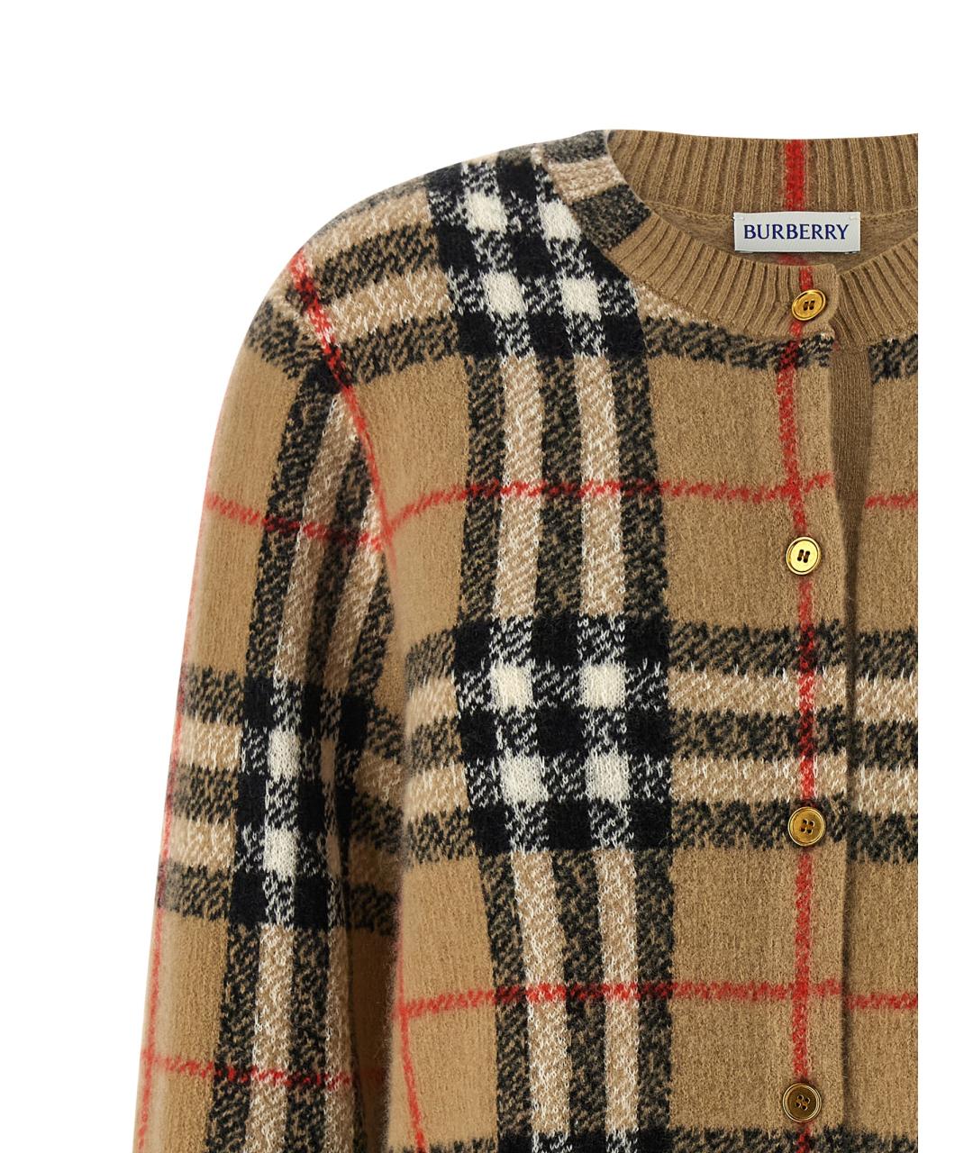 BURBERRY Бежевый кашемировый кардиган, фото 3