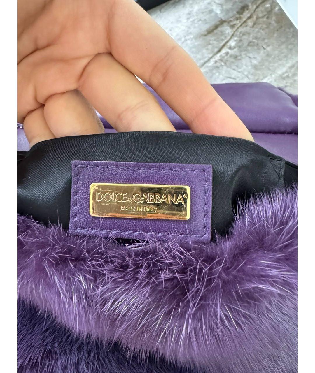DOLCE&GABBANA Фиолетовая меховая сумка через плечо, фото 7