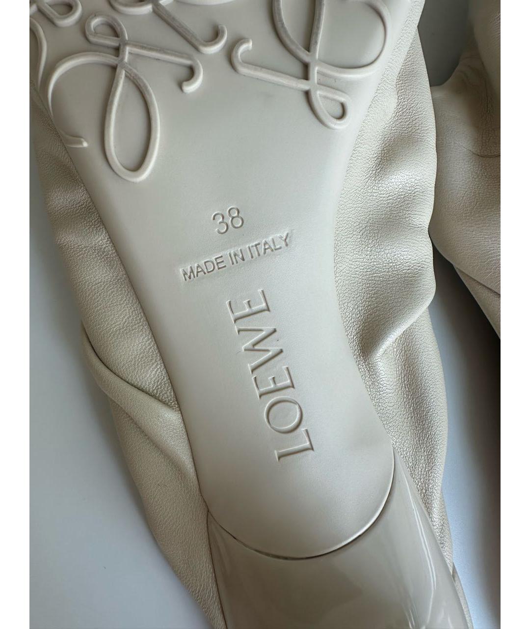 LOEWE Бежевые кожаные мюли, фото 6