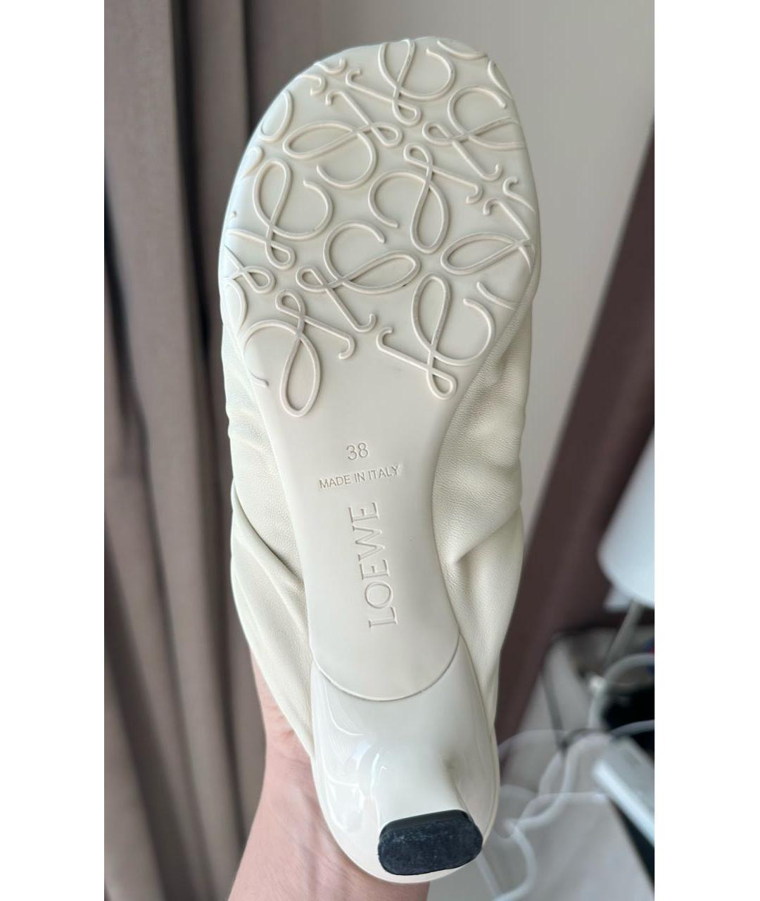 LOEWE Бежевые кожаные мюли, фото 7