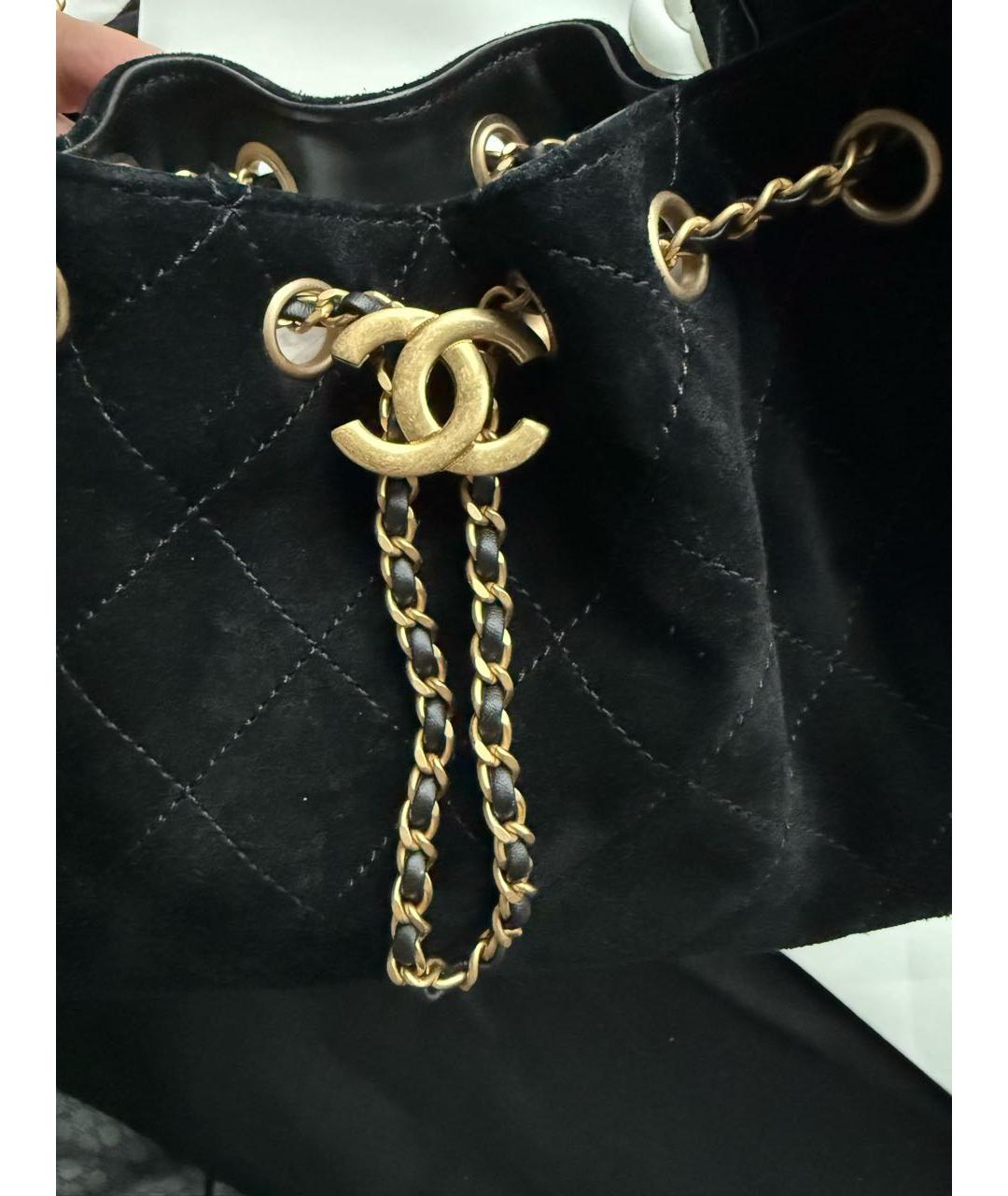 CHANEL Черная замшевая сумка с короткими ручками, фото 3