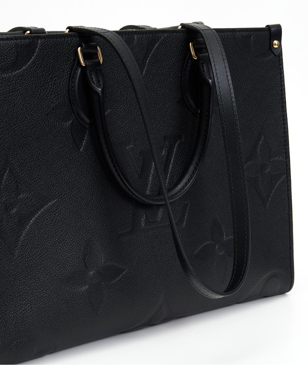 LOUIS VUITTON Черная кожаная сумка с короткими ручками, фото 6