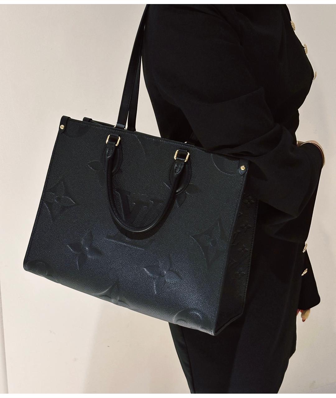 LOUIS VUITTON Черная кожаная сумка с короткими ручками, фото 7