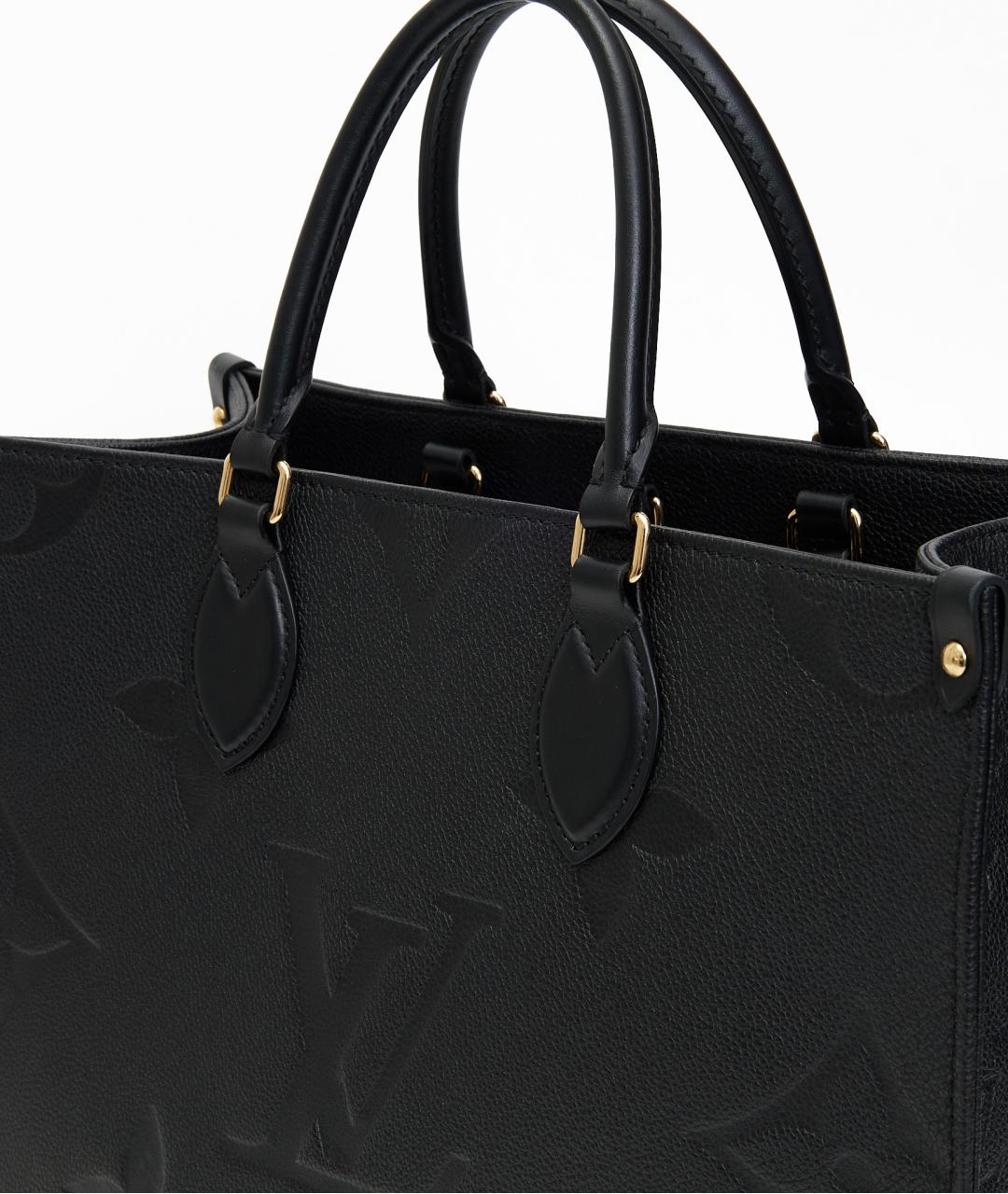 LOUIS VUITTON Черная кожаная сумка с короткими ручками, фото 4