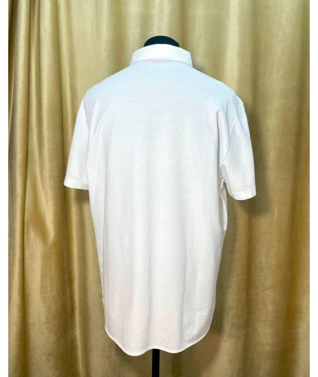 LORO PIANA Белое хлопковое поло с коротким рукавом, фото 2