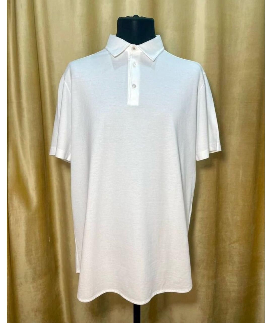 LORO PIANA Белое хлопковое поло с коротким рукавом, фото 5