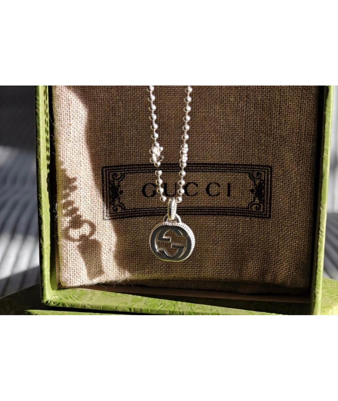 GUCCI Серебряное серебряное колье, фото 2