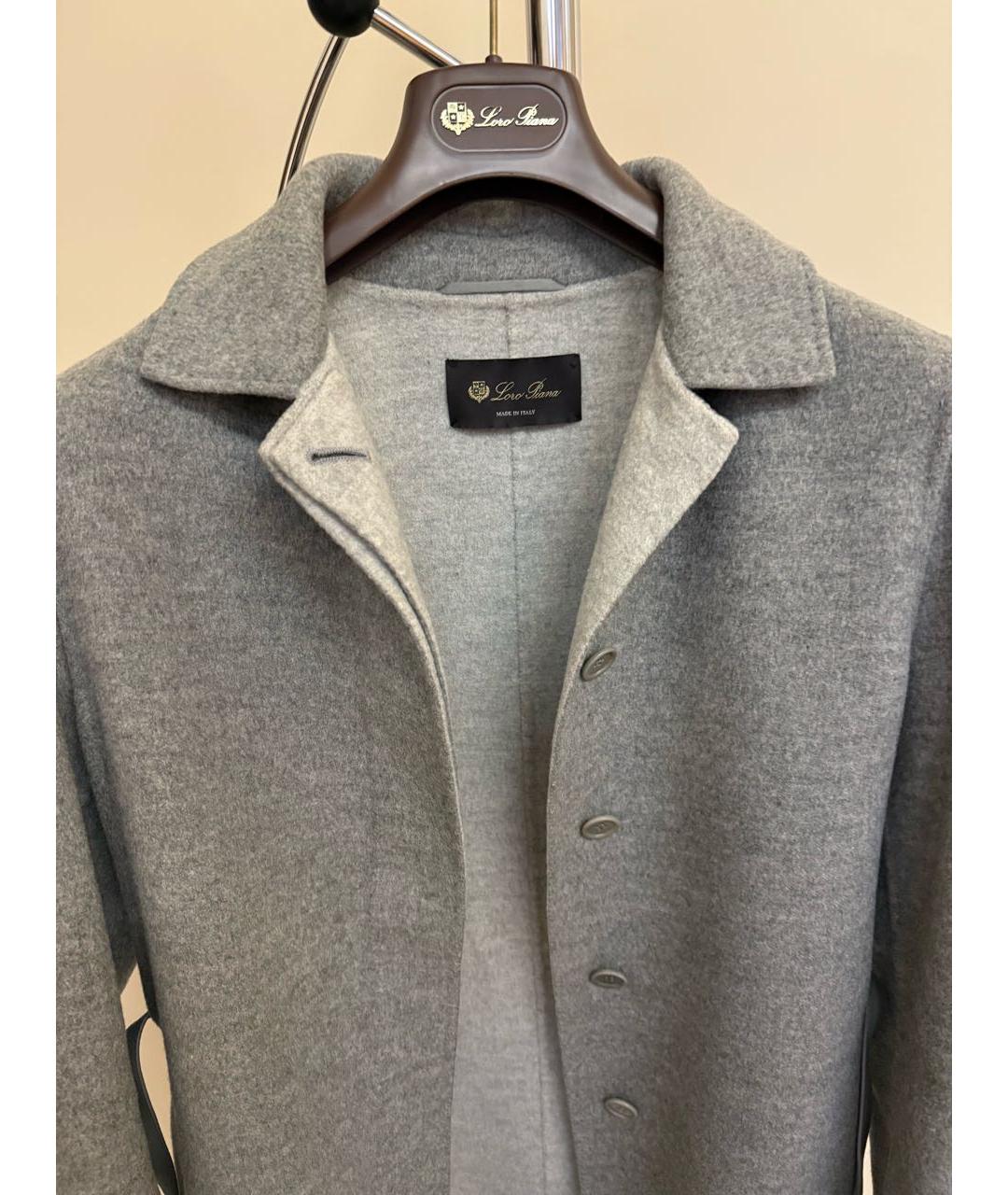 LORO PIANA Серое кашемировое пальто, фото 3