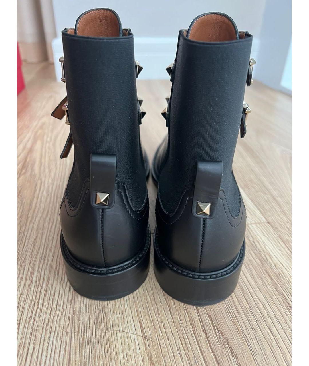 VALENTINO Черные кожаные ботинки, фото 4