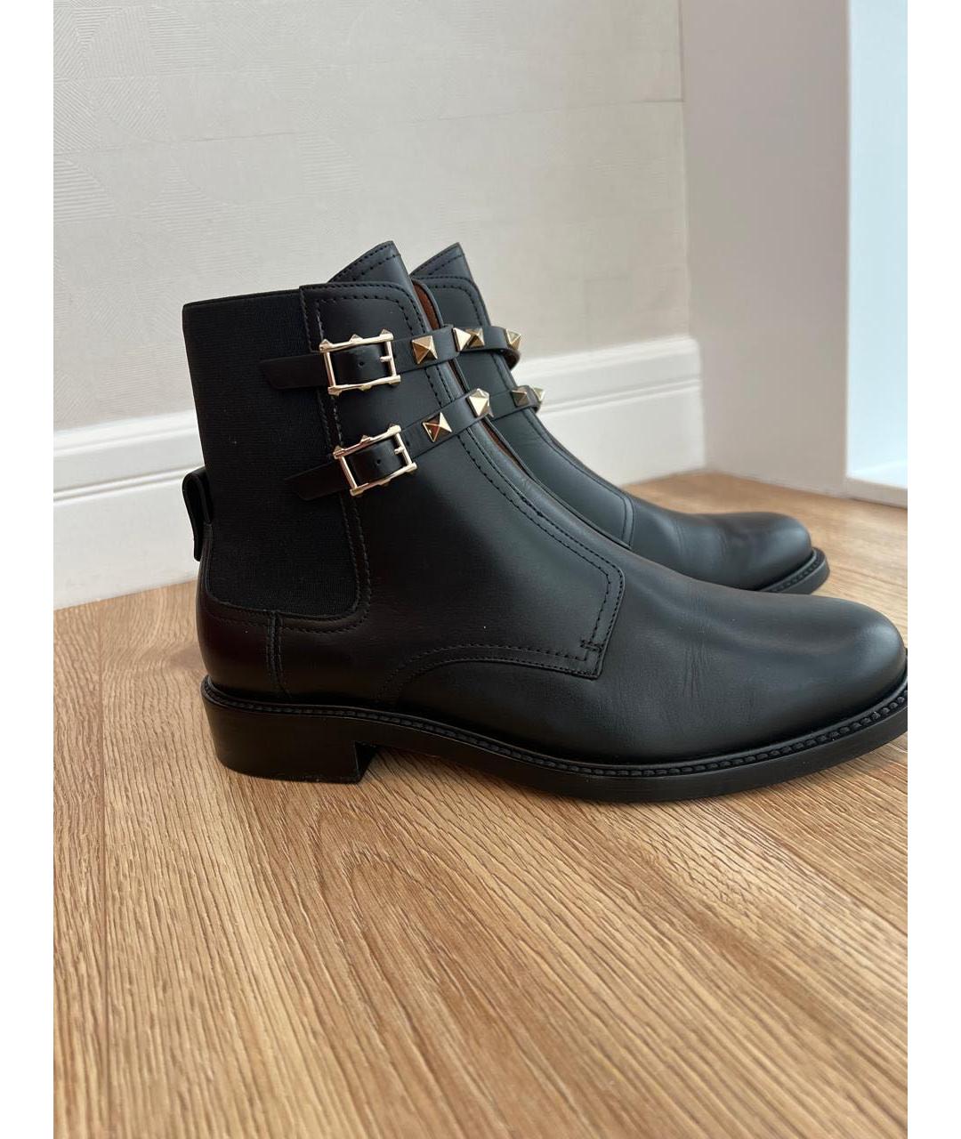 VALENTINO Черные кожаные ботинки, фото 6