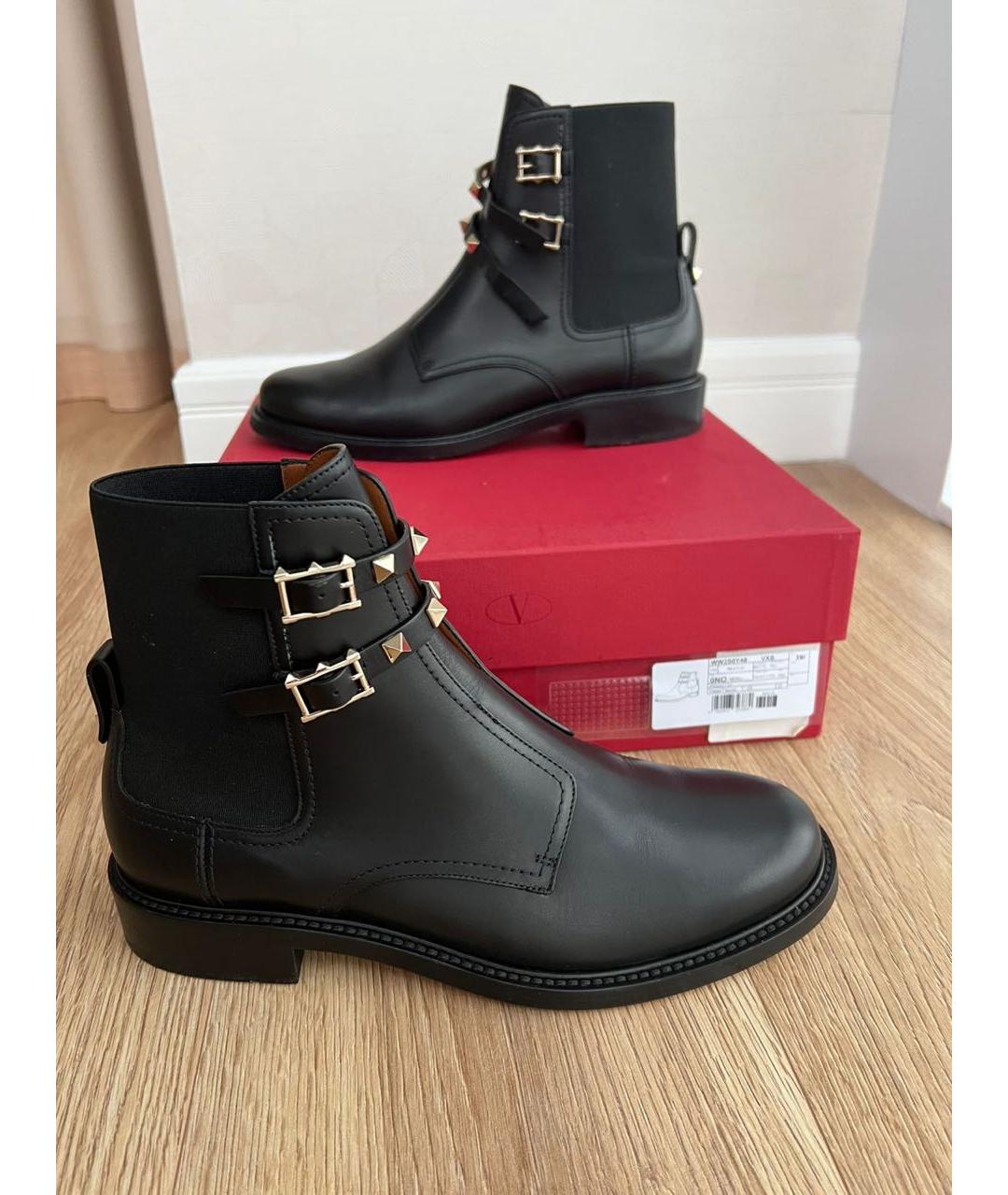 VALENTINO Черные кожаные ботинки, фото 5