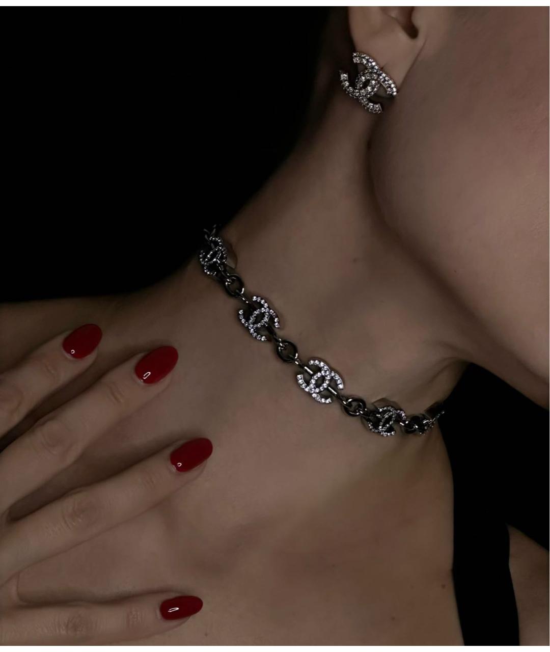 CHANEL Серебрянный металлический чокер, фото 3