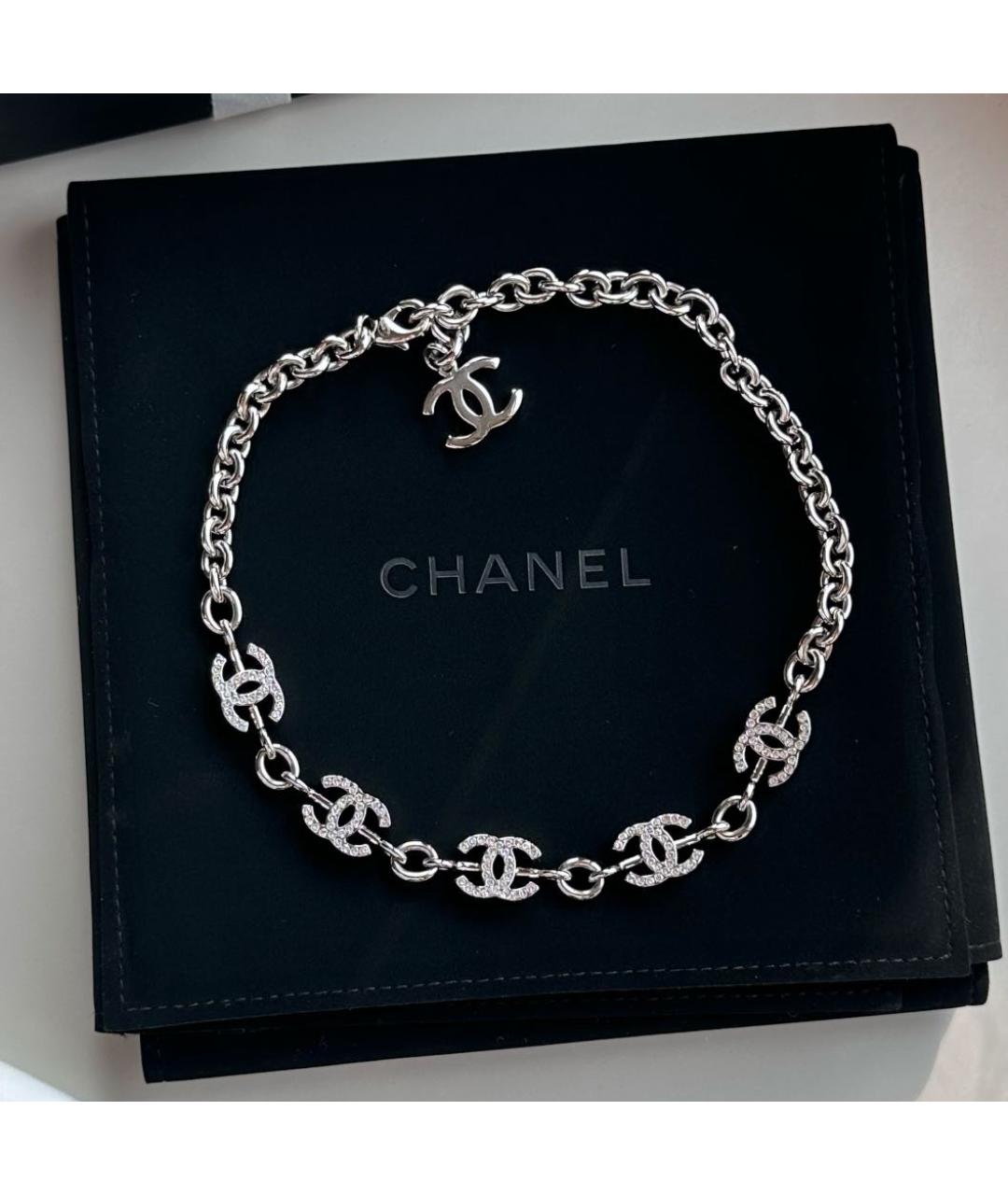 CHANEL Серебрянный металлический чокер, фото 4