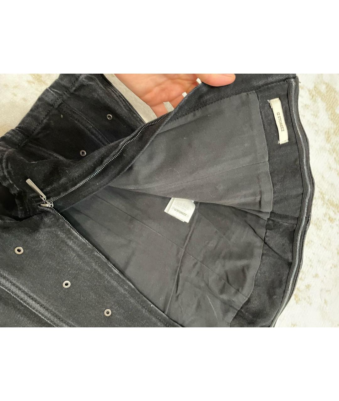 12 STOREEZ Черный деним костюм с брюками, фото 3