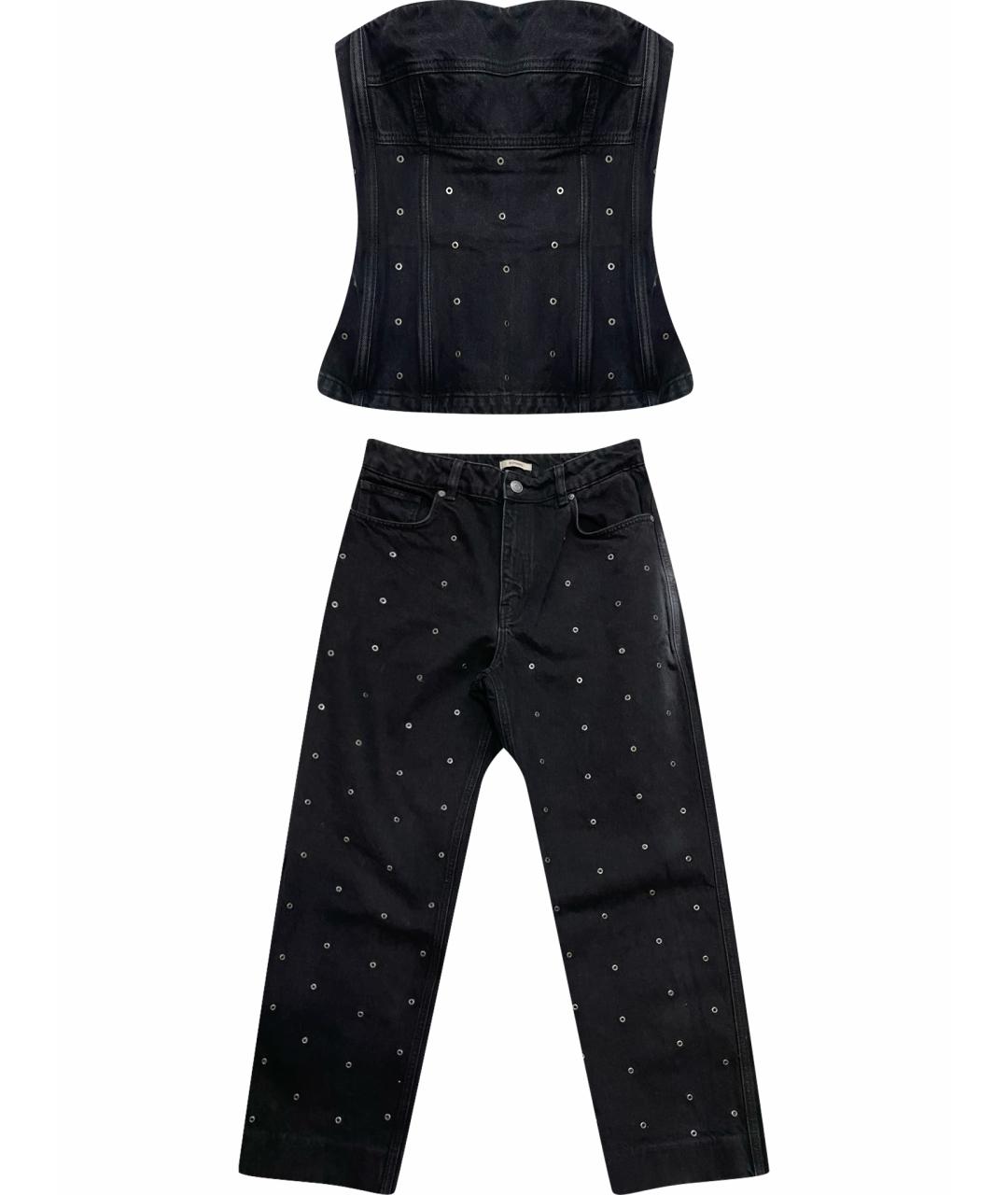 12 STOREEZ Черный деним костюм с брюками, фото 1