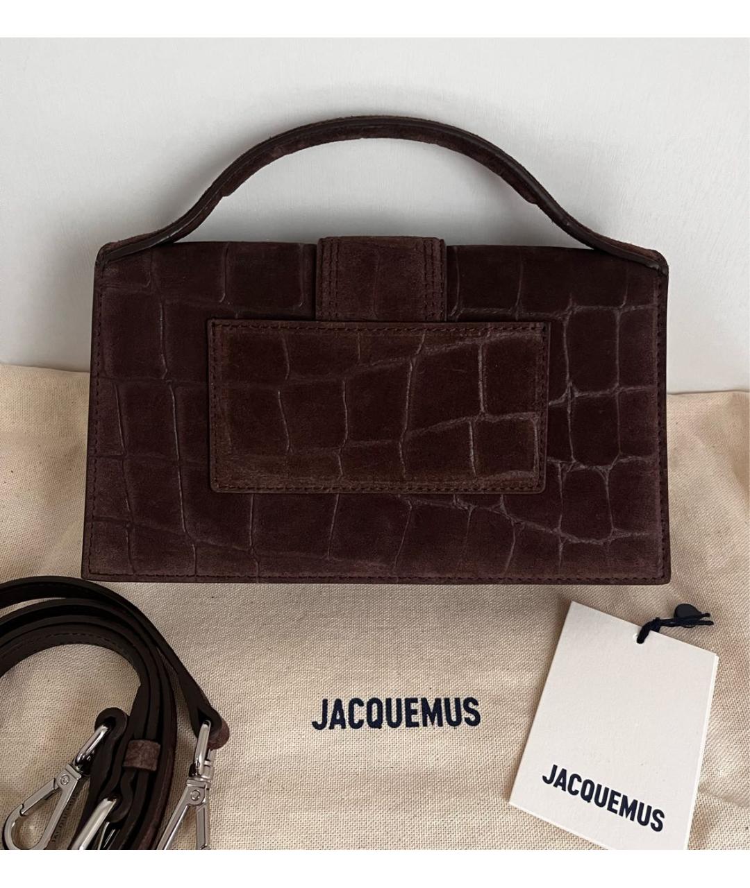 JACQUEMUS Коричневая кожаная сумка через плечо, фото 3