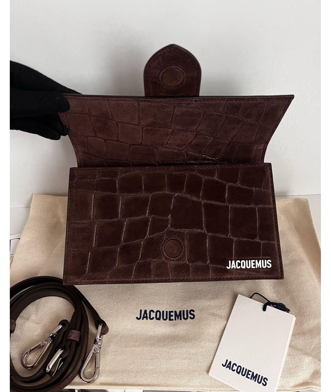 JACQUEMUS Коричневая кожаная сумка через плечо, фото 4