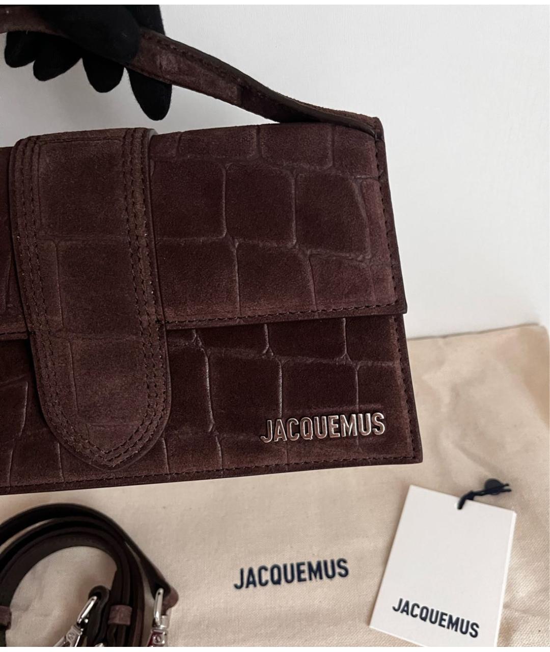 JACQUEMUS Коричневая кожаная сумка через плечо, фото 5