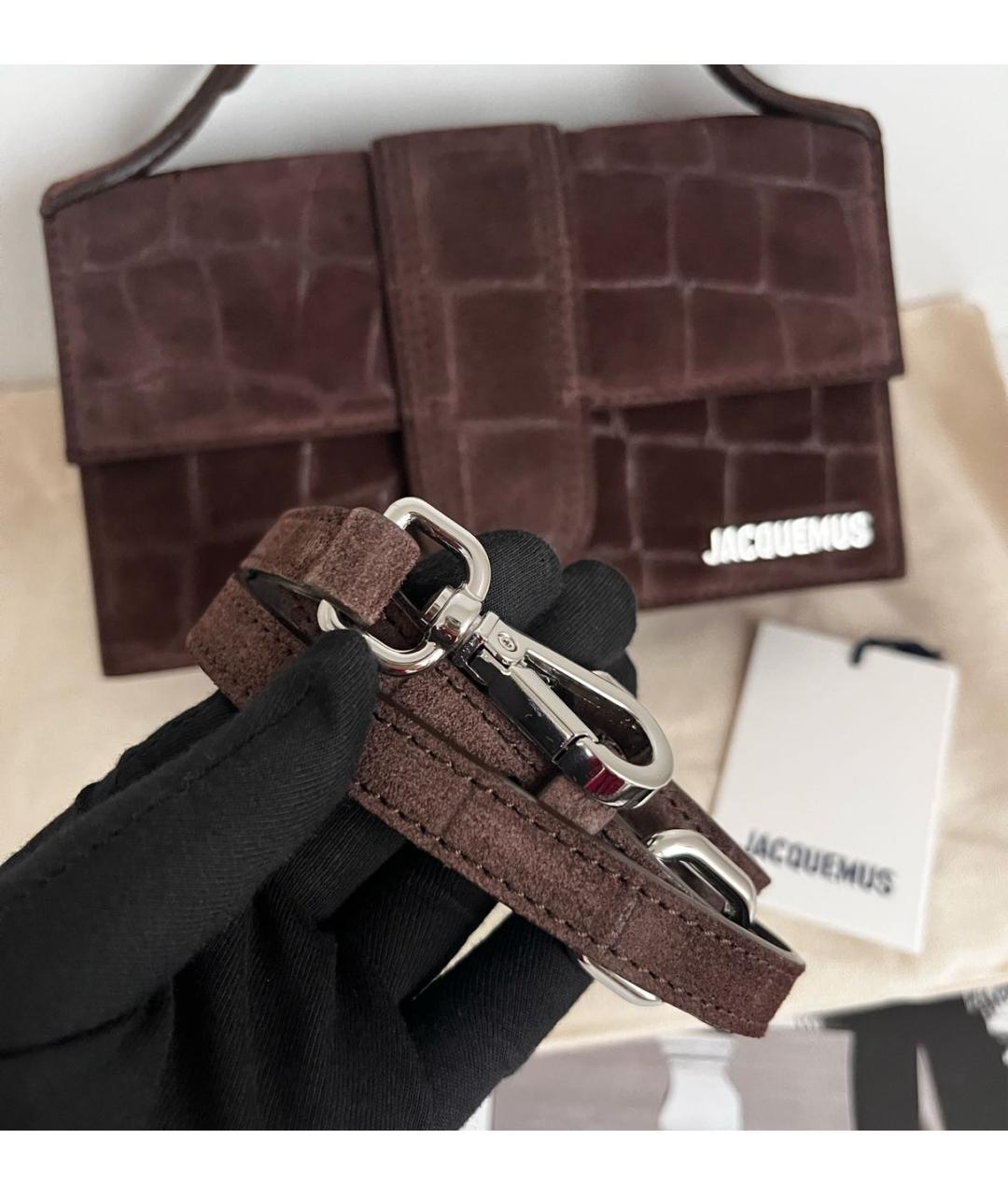 JACQUEMUS Коричневая кожаная сумка через плечо, фото 8