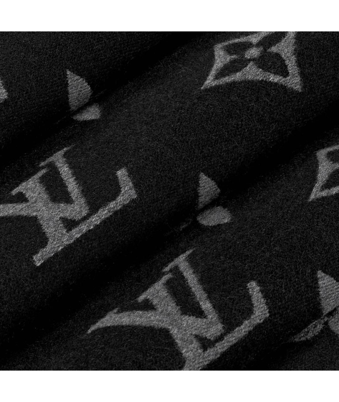 LOUIS VUITTON Черный шерстяной шарф, фото 4