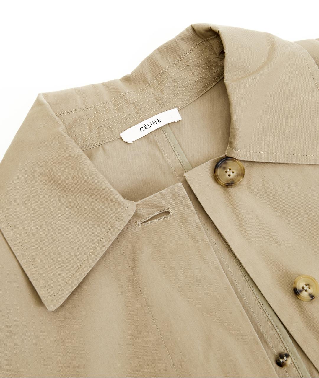 CELINE Бежевый хлопковый тренч/плащ, фото 3