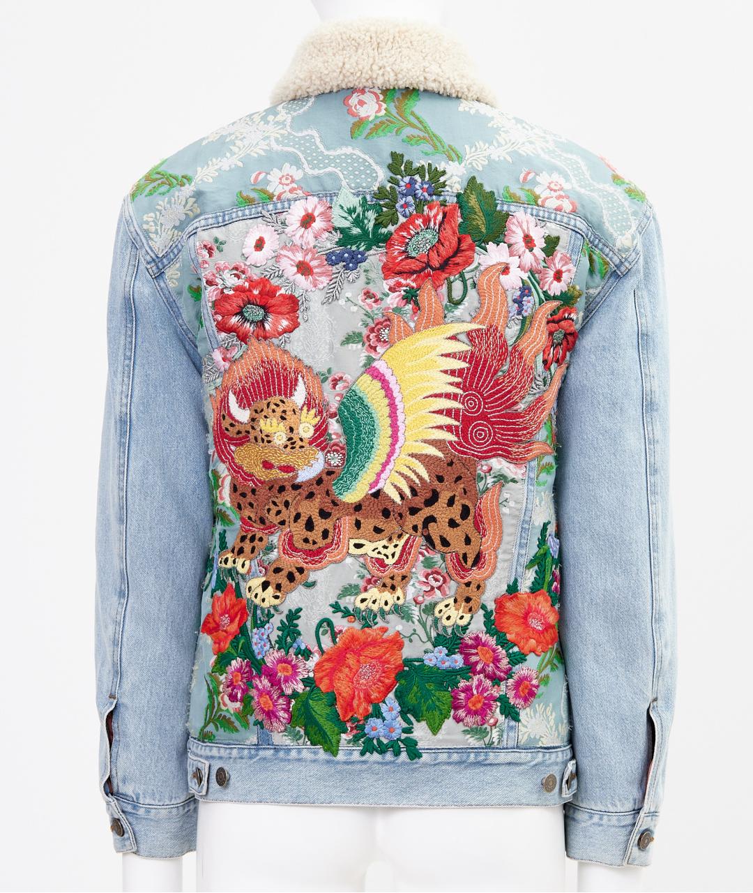 GUCCI Голубая хлопковая куртка, фото 2