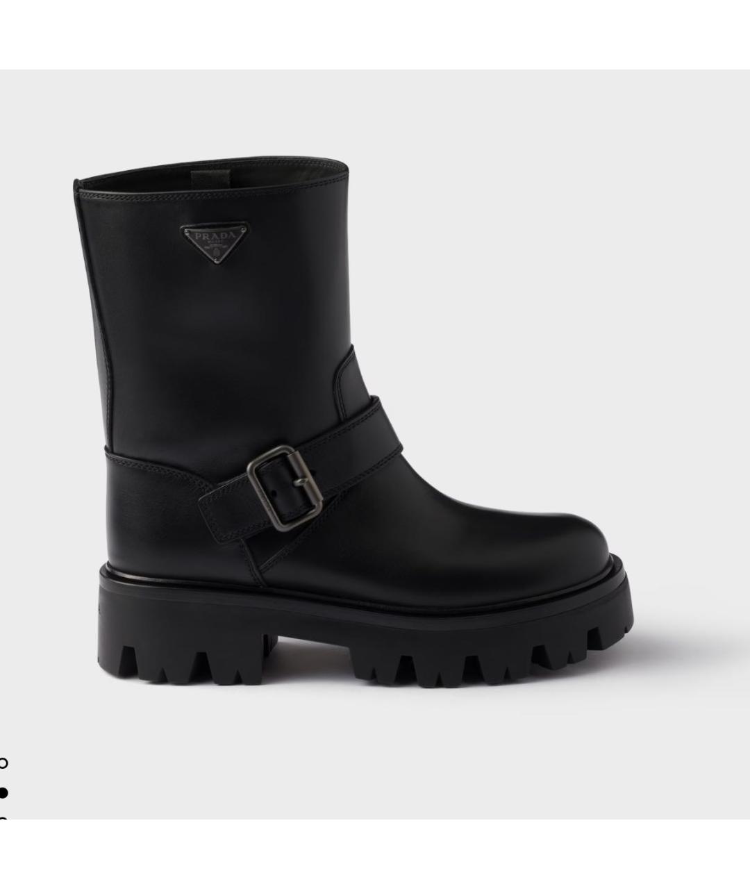 PRADA Черные кожаные полусапоги, фото 3