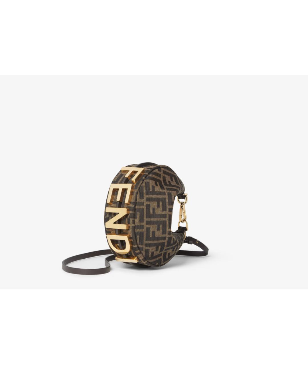 FENDI Коричневая тканевая сумка через плечо, фото 2