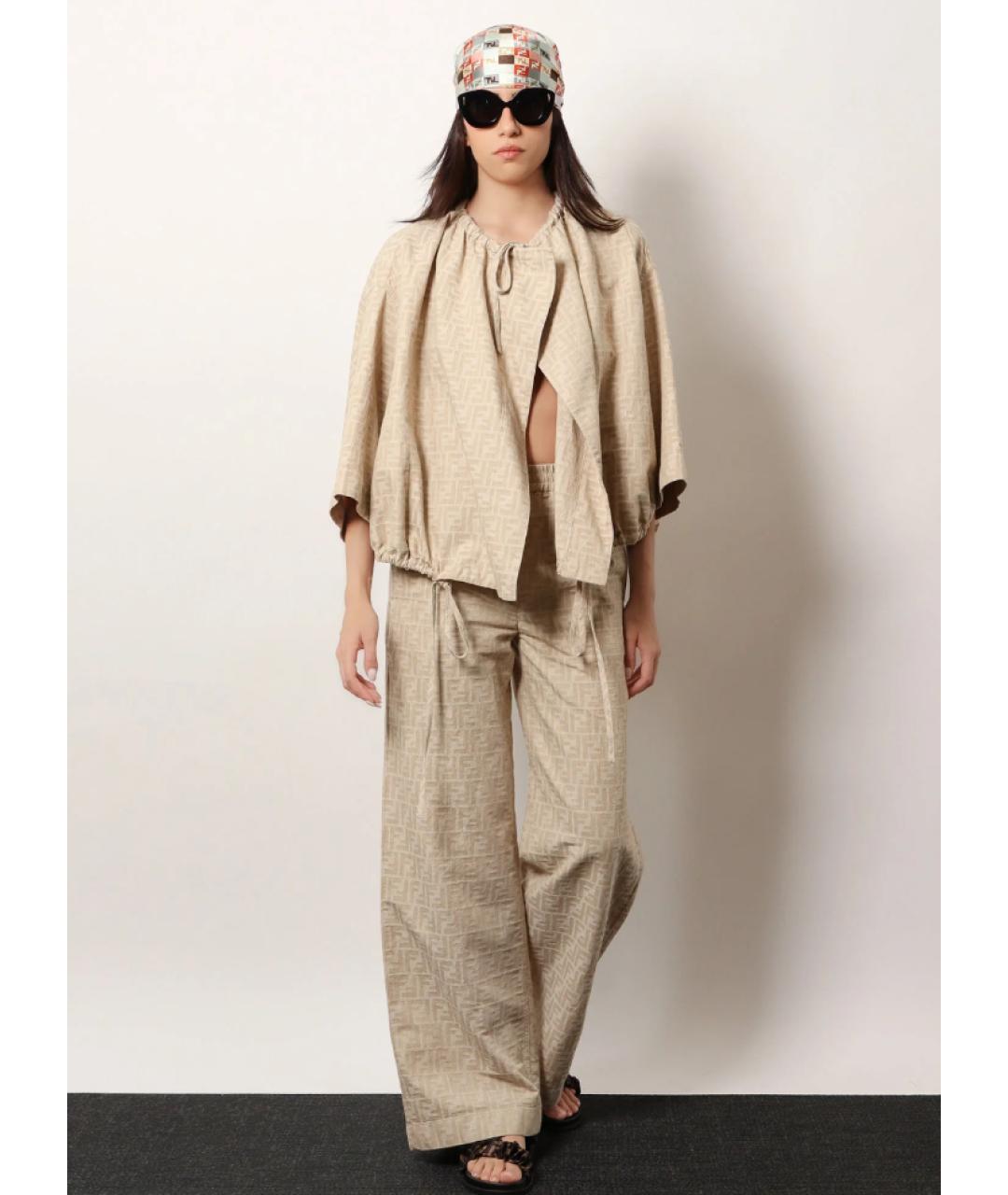 FENDI Бежевая хлопковая куртка, фото 3