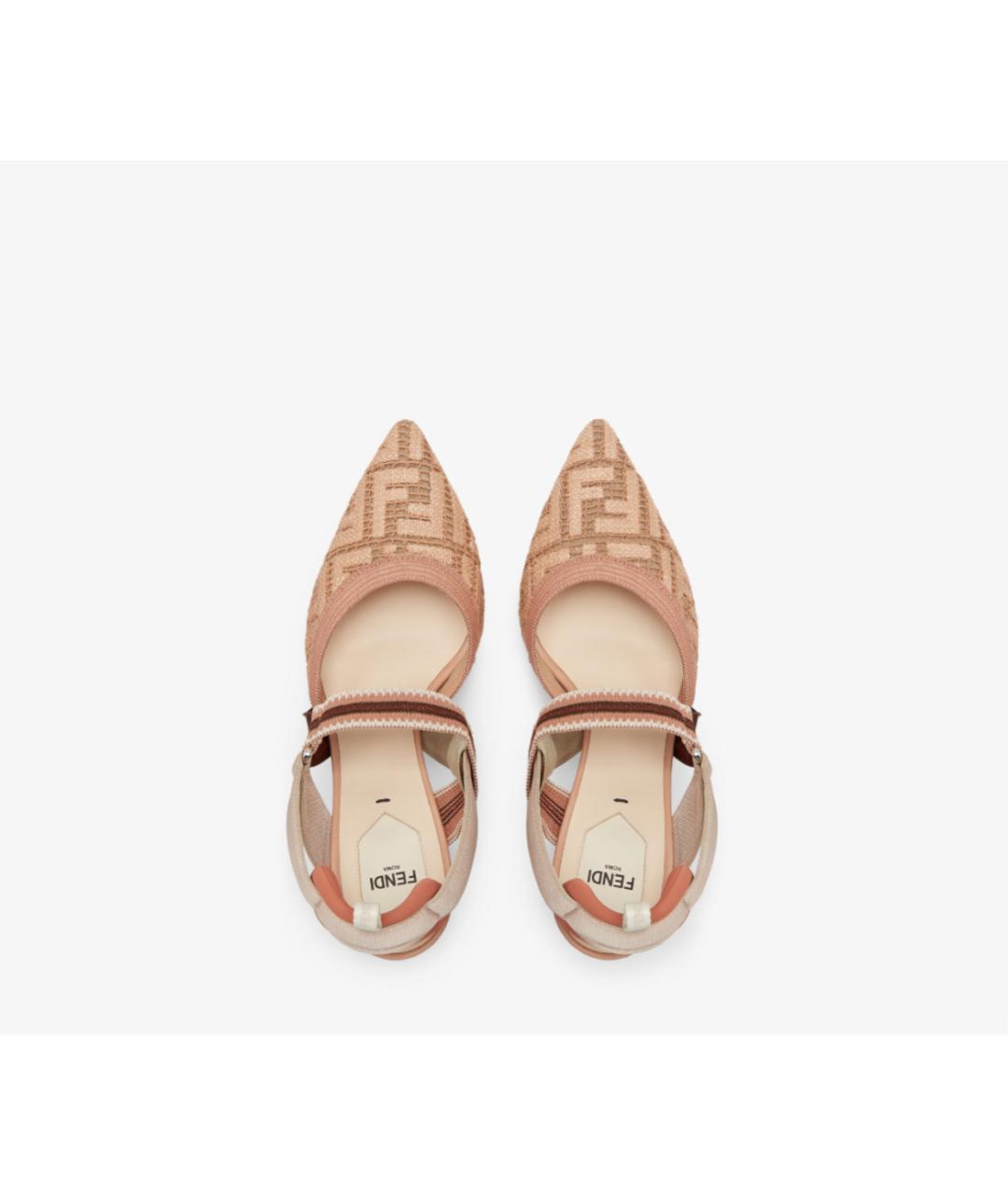 FENDI Розовые синтетические туфли, фото 3