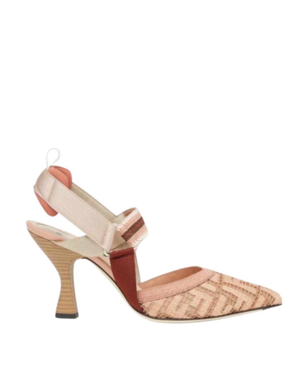 FENDI Розовые синтетические туфли, фото 1