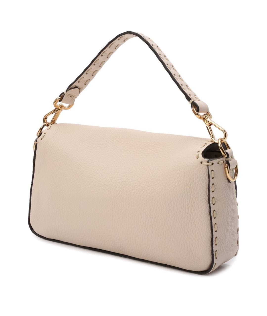 FENDI Бежевая кожаная сумка через плечо, фото 2