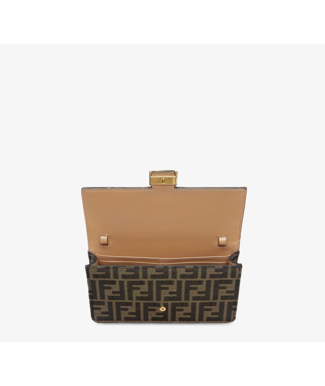 FENDI Коричневая тканевая сумка через плечо, фото 3