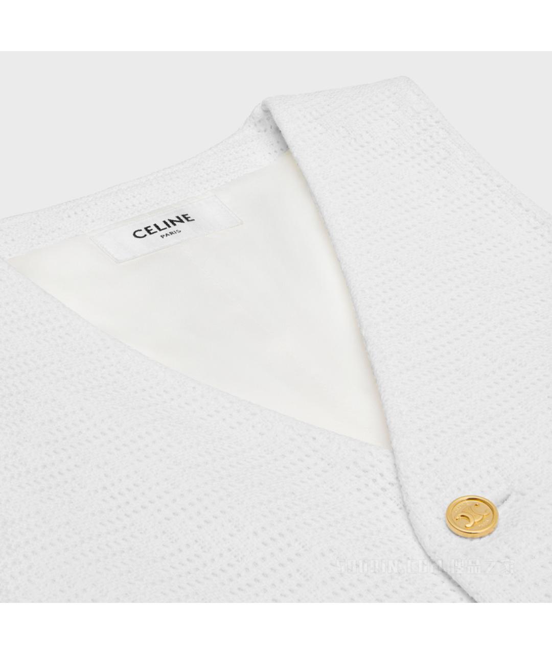 CELINE Белый хлопковый жилет, фото 3