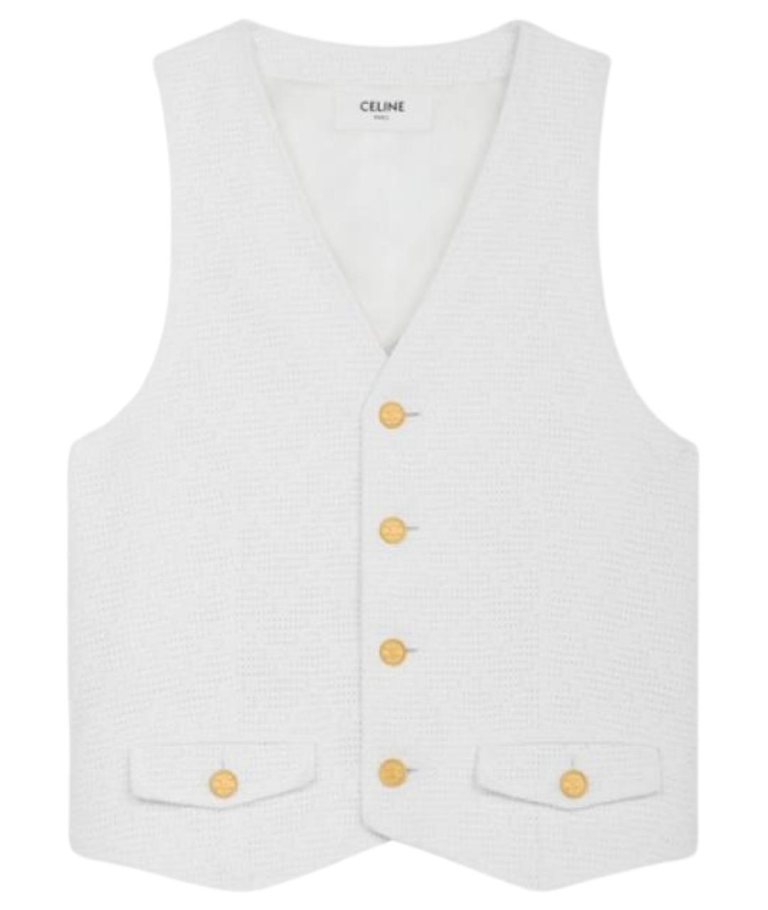 CELINE Белый хлопковый жилет, фото 1