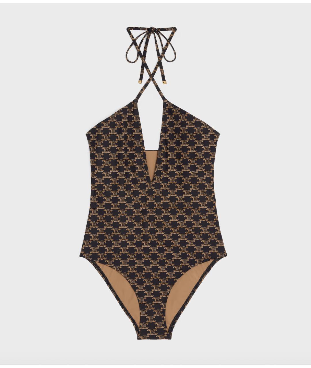 CELINE Коричневый полиамидовый купальник, фото 4