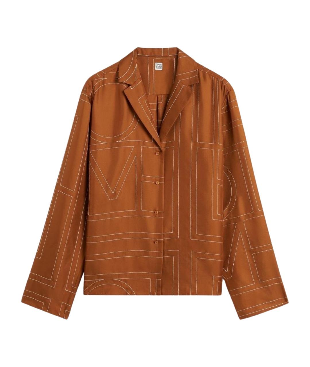 TOTEME Оранжевая шелковая рубашка, фото 1