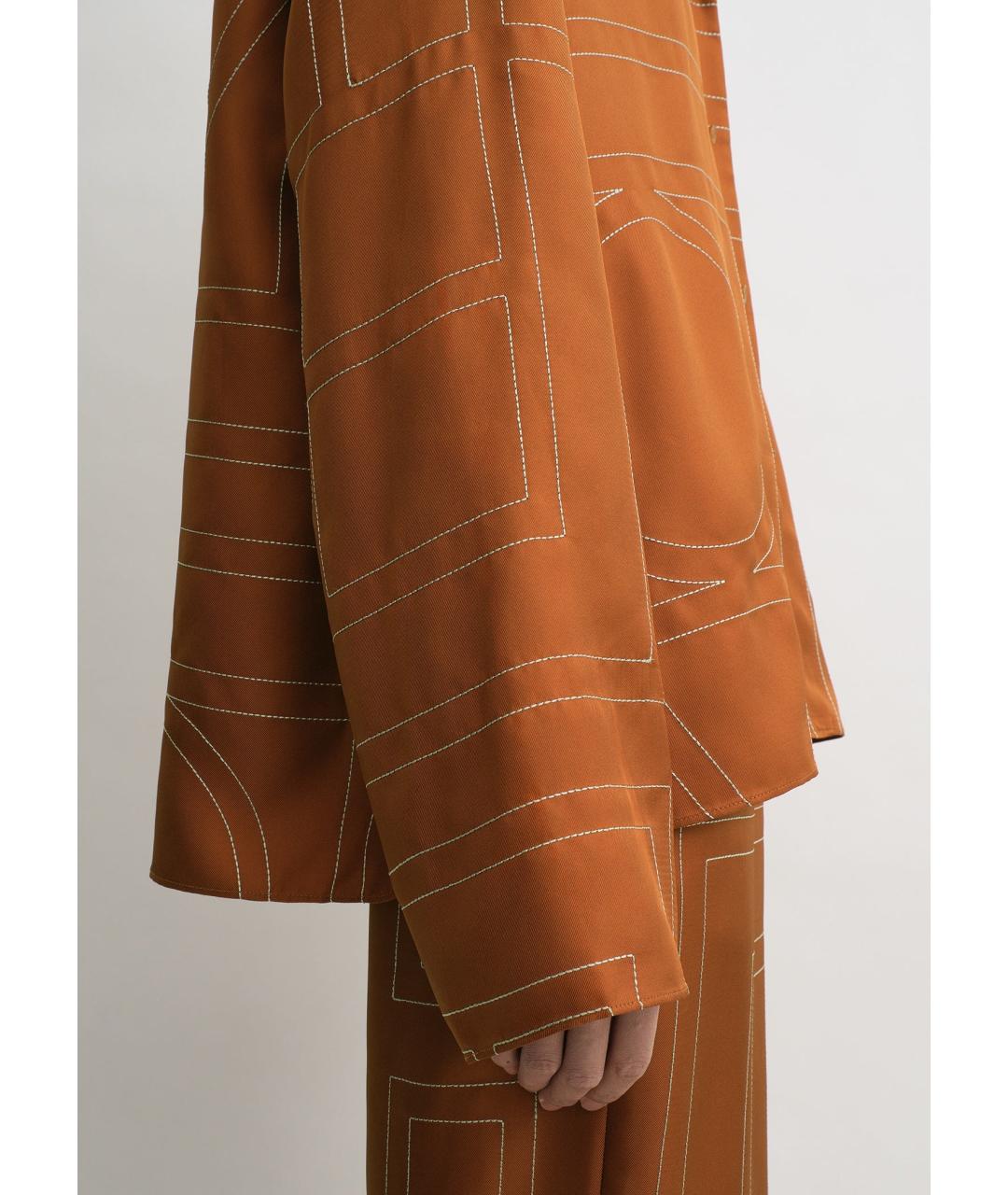 TOTEME Оранжевая шелковая рубашка, фото 6